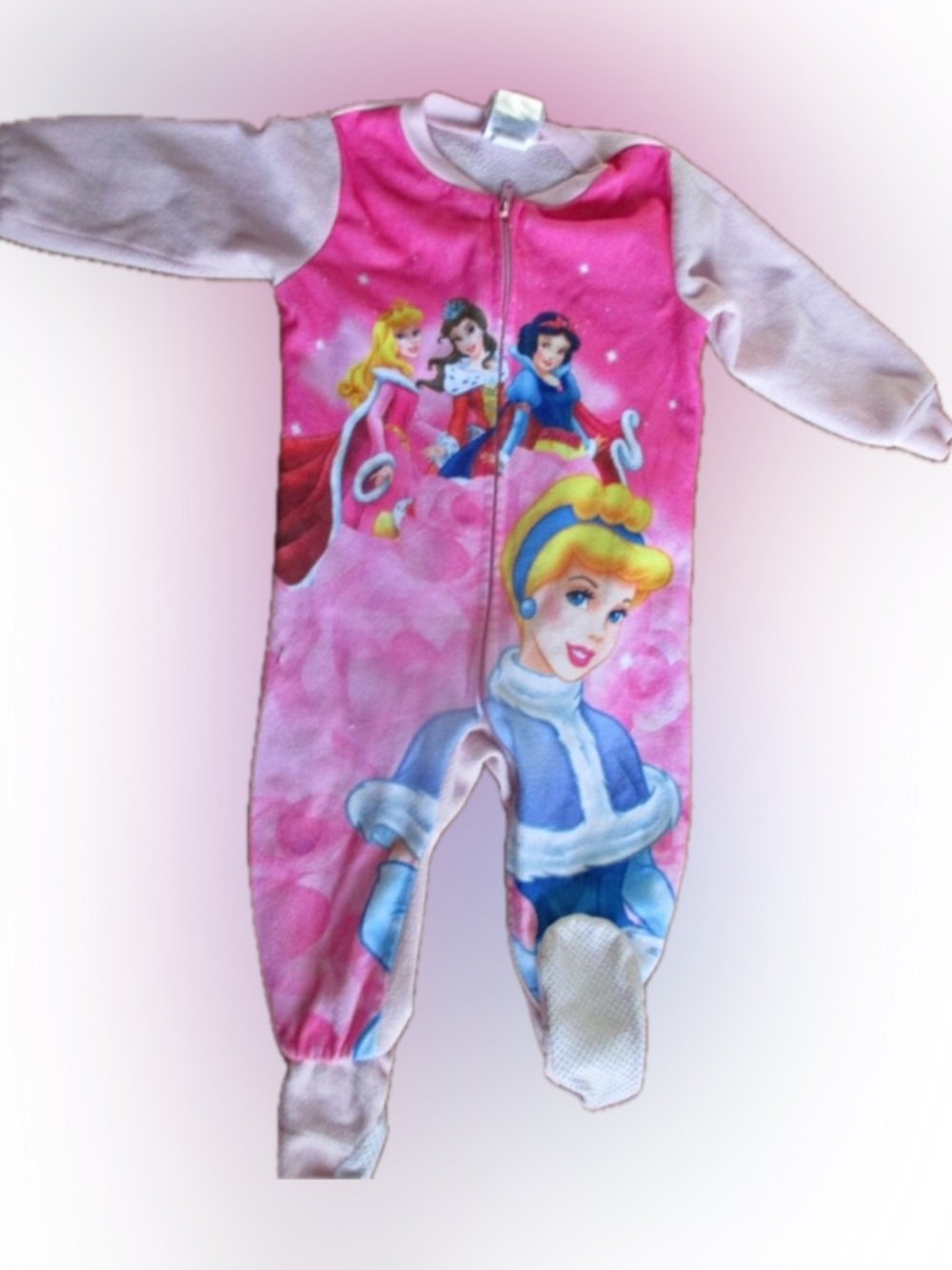 Disney Pink Princess Fleece Footed One-Piece